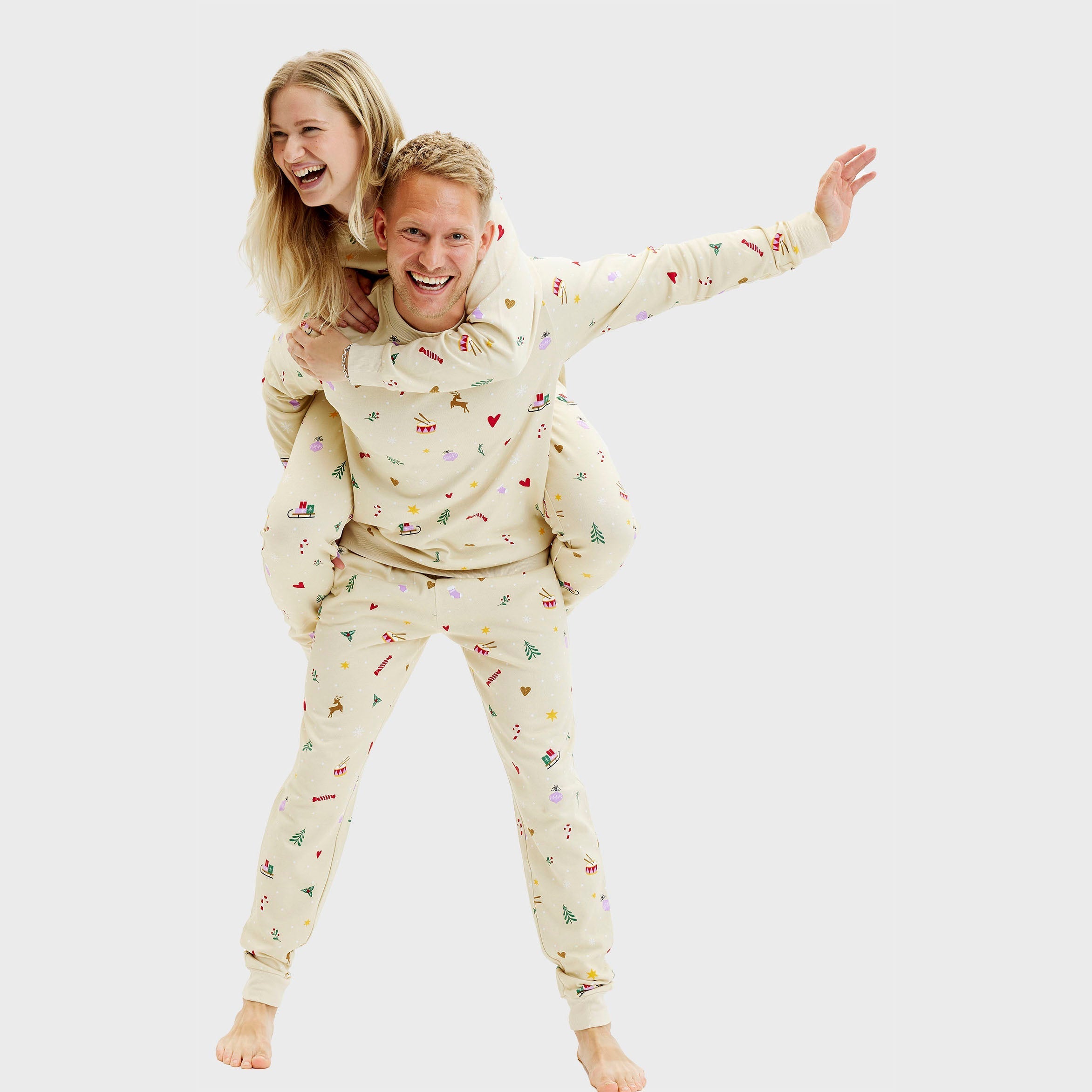 Kerst sweatset beige - Dames.